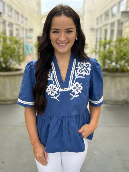 Spring Mornings Blouse - Navy