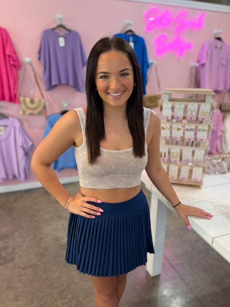 Prep Pleat Skort - Navy