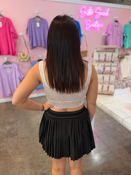 Prep Pleat Skort - Black