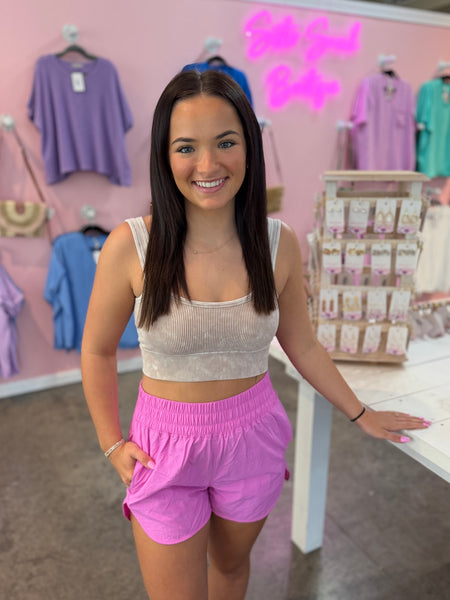 Breezy Move Windbreaker Shorts - Pink