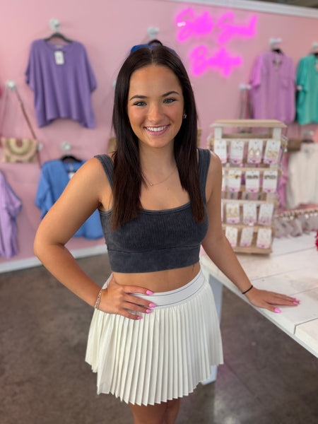 Prep Pleat Skort - Ivory