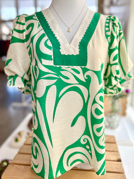 Day In Bloom Blouse - Green