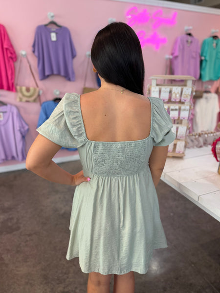 Morning Light Mini Dress - Sage