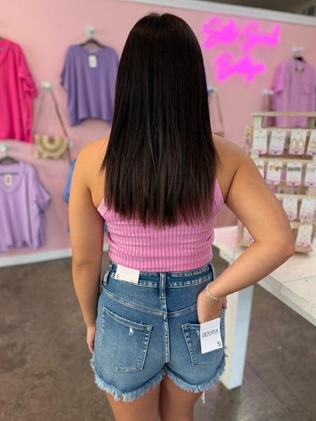 Sunset Fray Denim Shorts