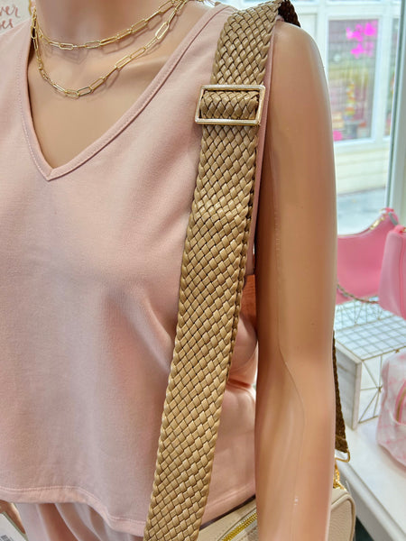 Braided Purse Strap - Tan