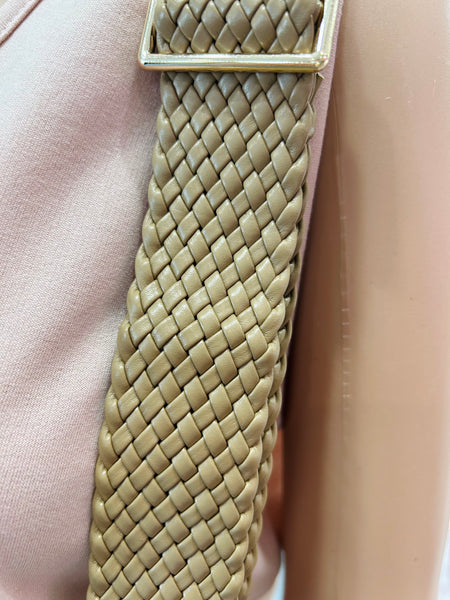 Braided Purse Strap - Tan