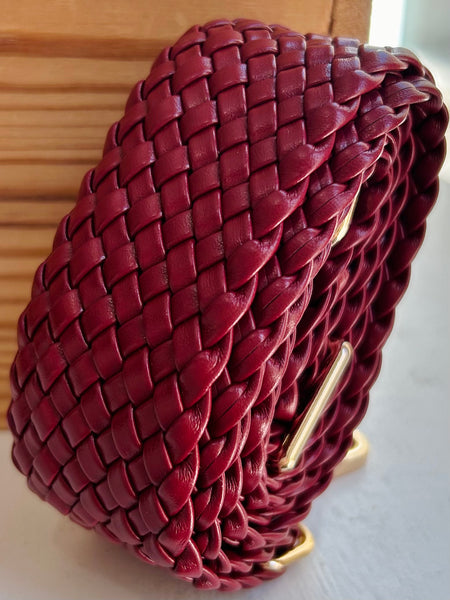 Braided Purse Strap - Maroon