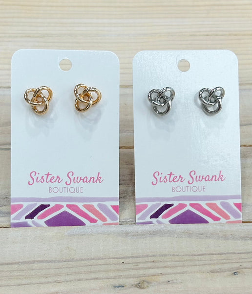 Knot Metal Stud Earrings