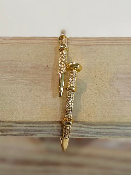 Cuff & Glitter Glam Bracelet - Gold