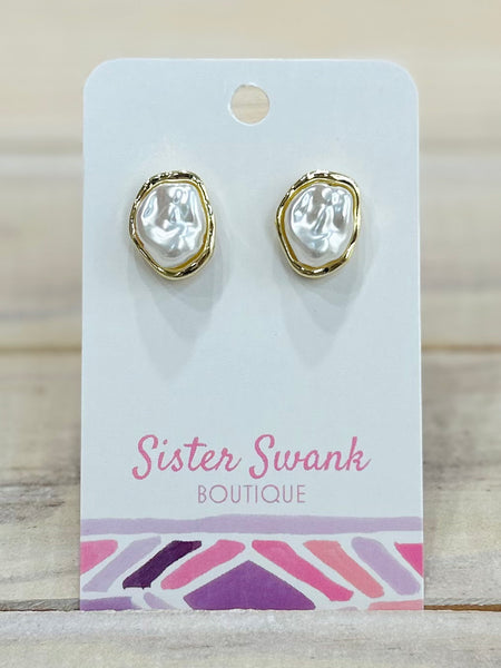 Gilded Pearl Drop Earrings