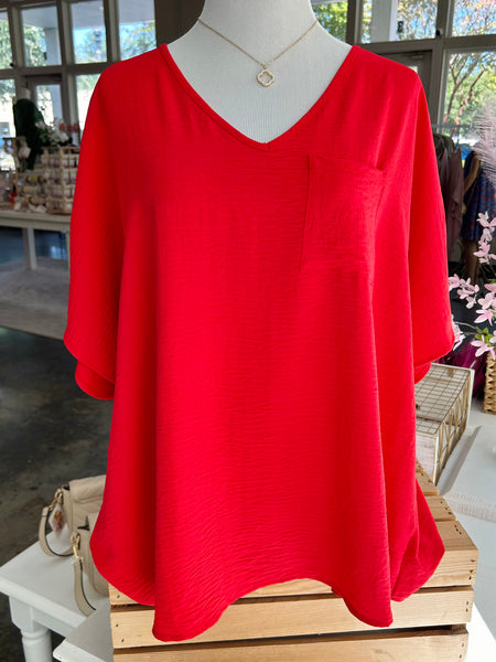 Let's Go Out Blouse - Red