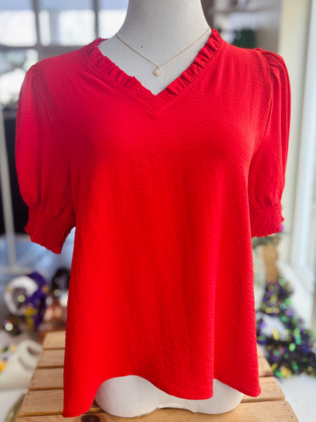 Sweet Perfection Blouse - Red