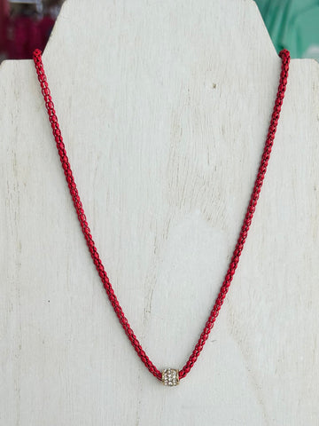 Box Chain Necklace - Red