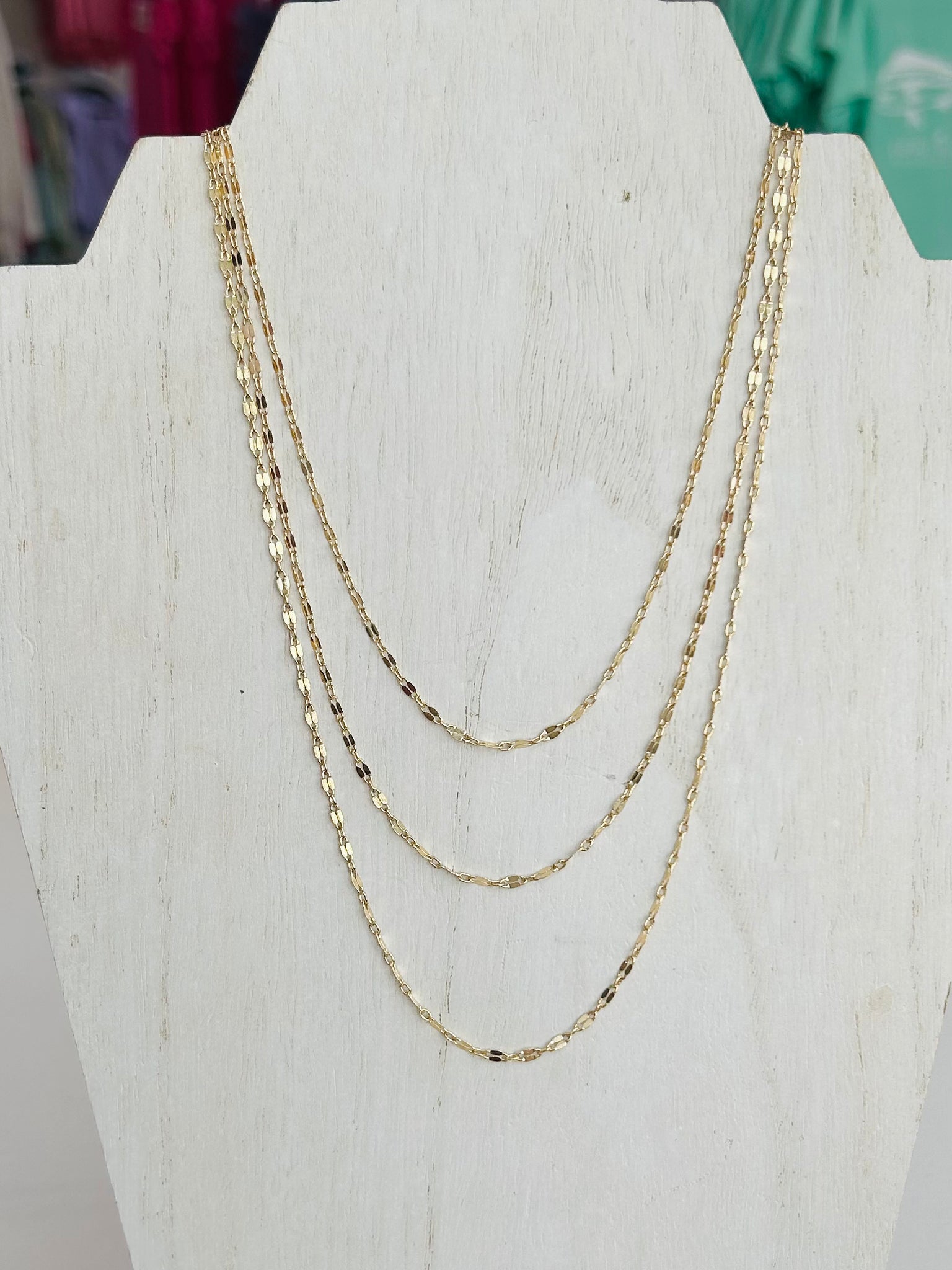 Long Layered Necklace - Gold