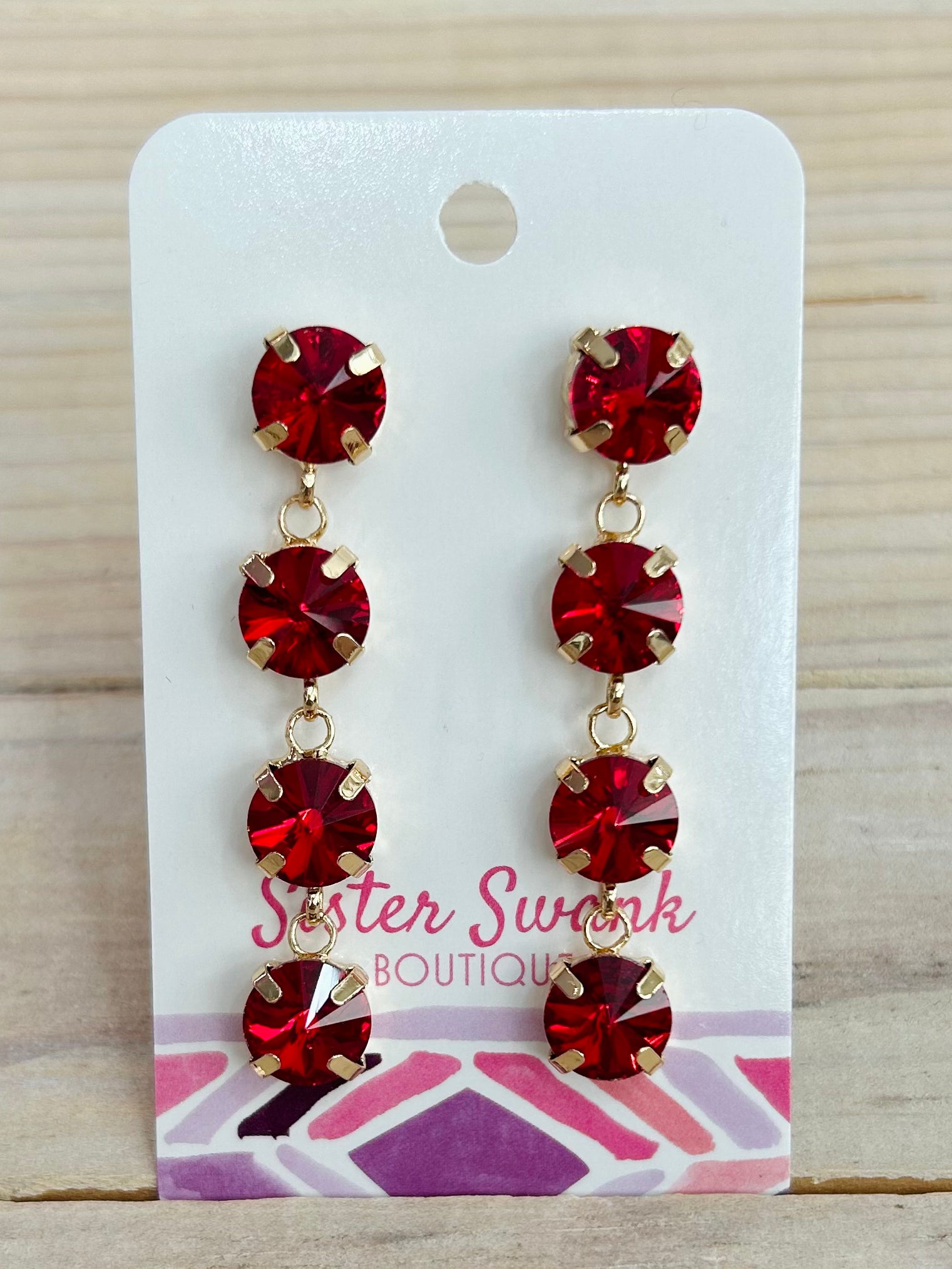 Ruby Charm Drop Earrings