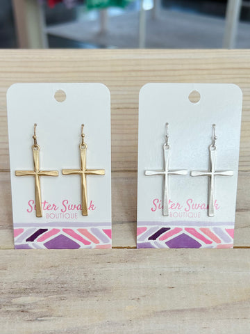 Simple Cross Earrings