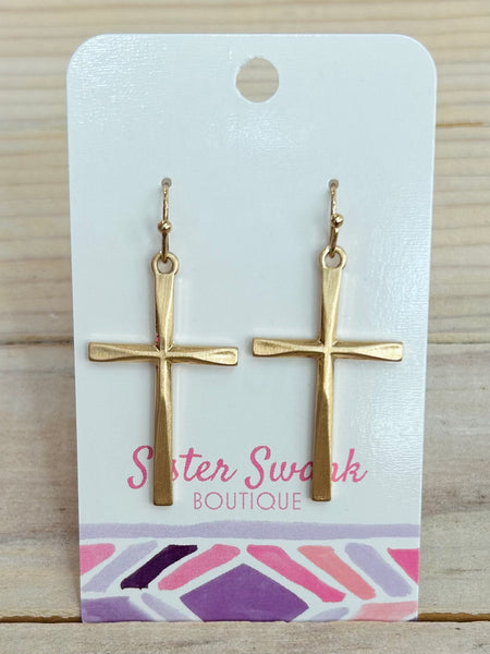 Simple Cross Earrings