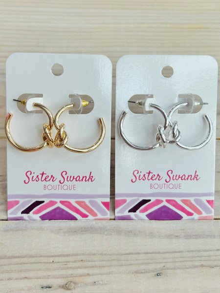 Hoop Earrings With Knot Accent