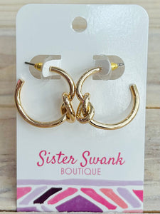 Hoop Earrings With Knot Accent