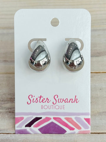 Chunky Teardrop Stud Earrings