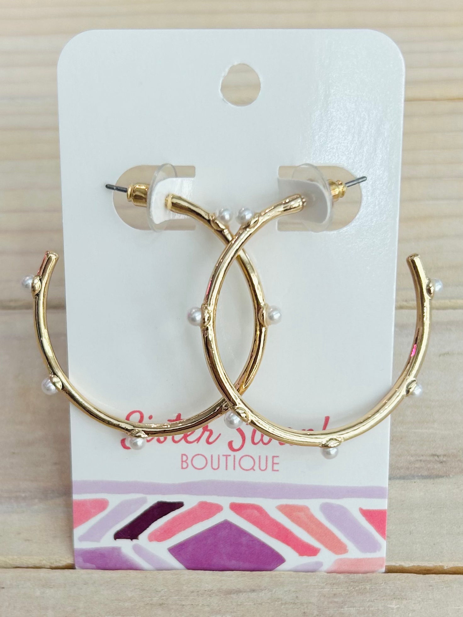 Pearl Studded Hoops