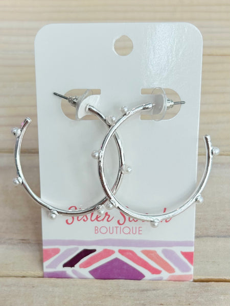 Pearl Studded Hoops