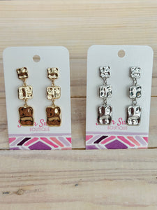 Metal Squares Drop Earrings