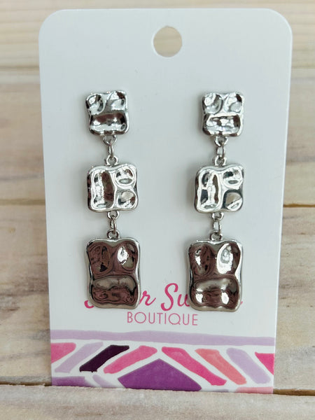 Metal Squares Drop Earrings