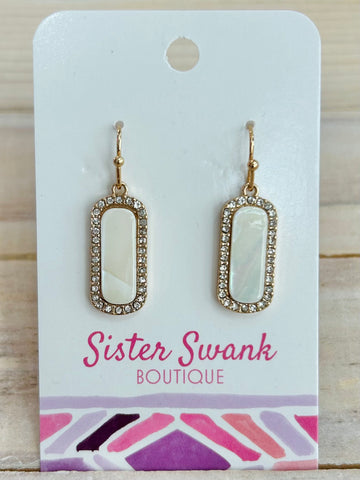 Gold Geometric Diamond Hanging Earrings