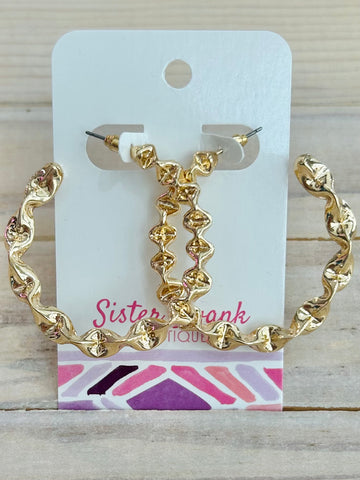 Structured Cuff Hoop Earrings - Gold