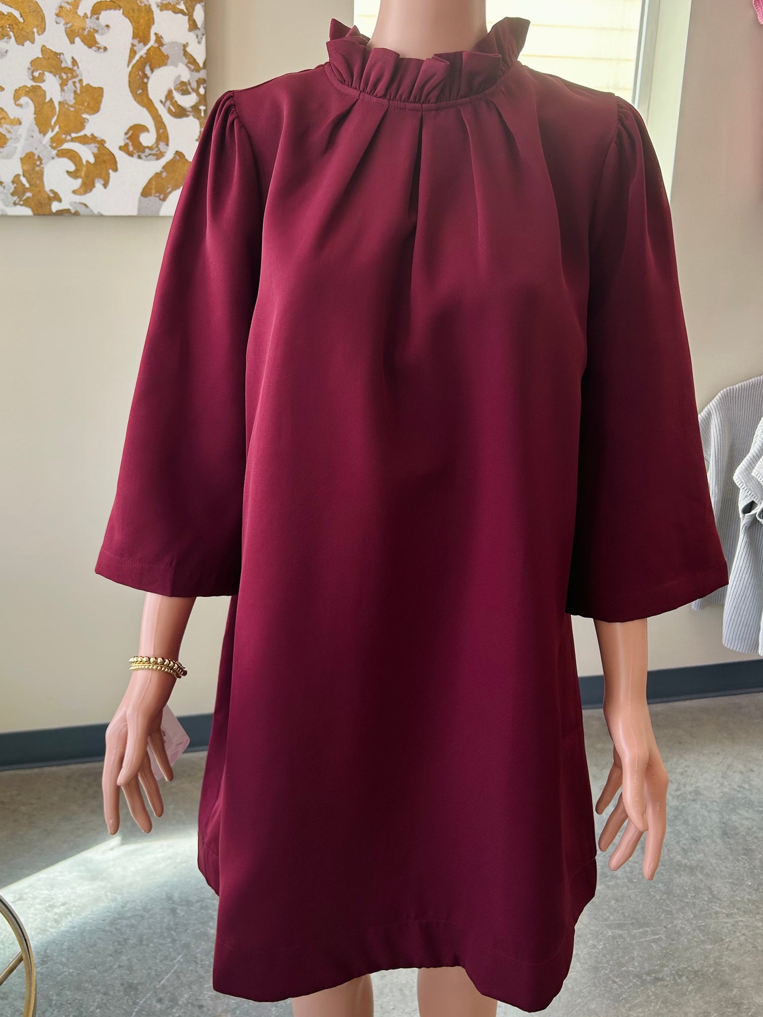 Key To My Heart Dress - Maroon