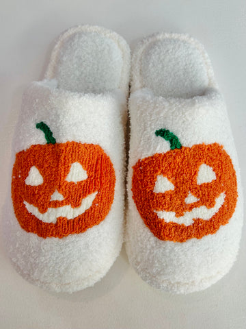 Jack-O'-Lantern Slippers - White