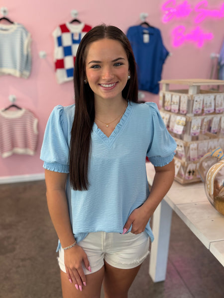 Sweet Bloom Blouse - Blue