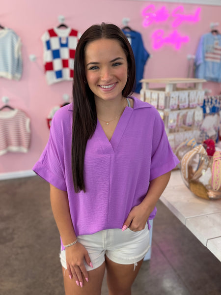 Breezy Days Blouse - Purple