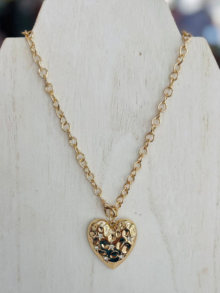 Rhinestone Heart Necklace