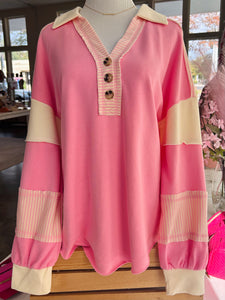 Fresh Beginnings Oversized Top - Pink