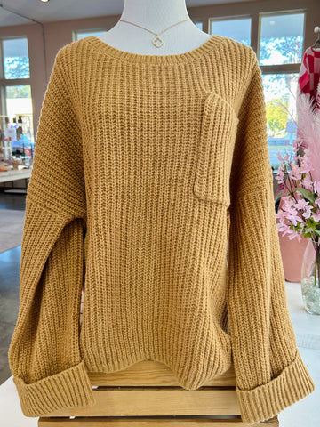 Take The Long Way Sweater - Camel