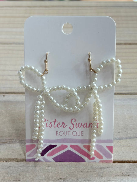 Pearl Bow Dangles