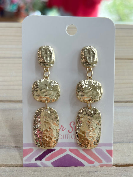 Gilded Geo Drop Earrings