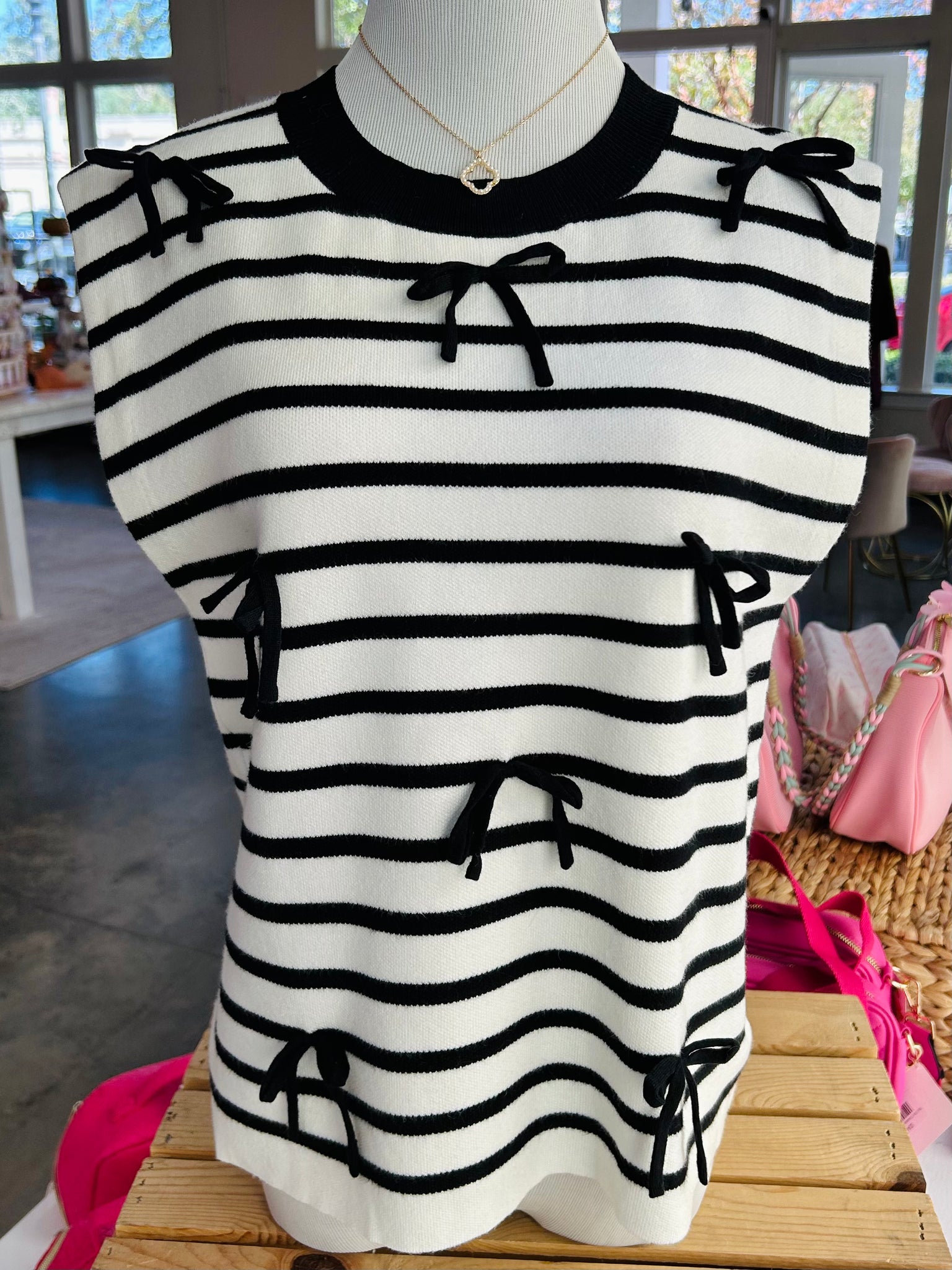 Dear Lover Striped Top - Black