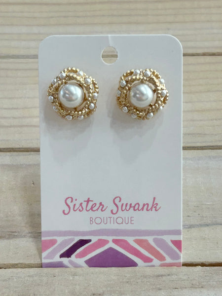 Framed Pearl Studs