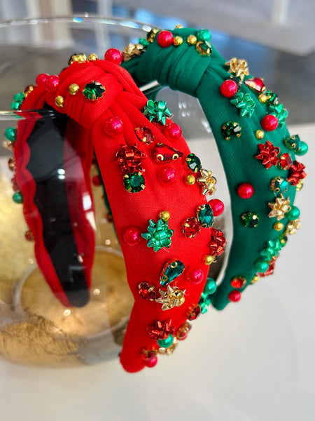 Present Bow/Rhinestone Headband