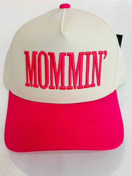Mommin' Baseball Cap - Hot Pink