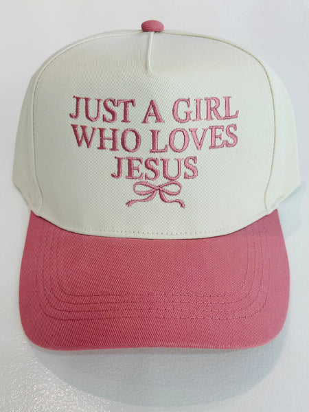 Just A Girl Who Loves Jesus Cap - Pink