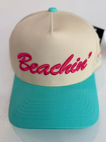 "Beachin" Embroidered Cap - Mint
