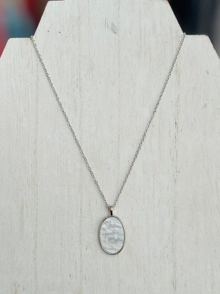 Oval Elegance Necklace - Silver