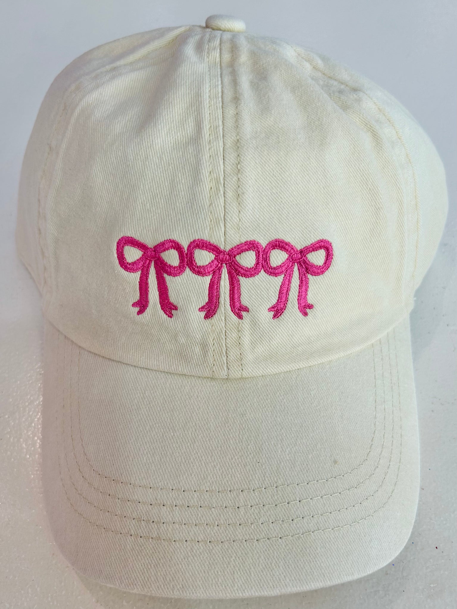 Triple Bows Baseball Cap - Beige