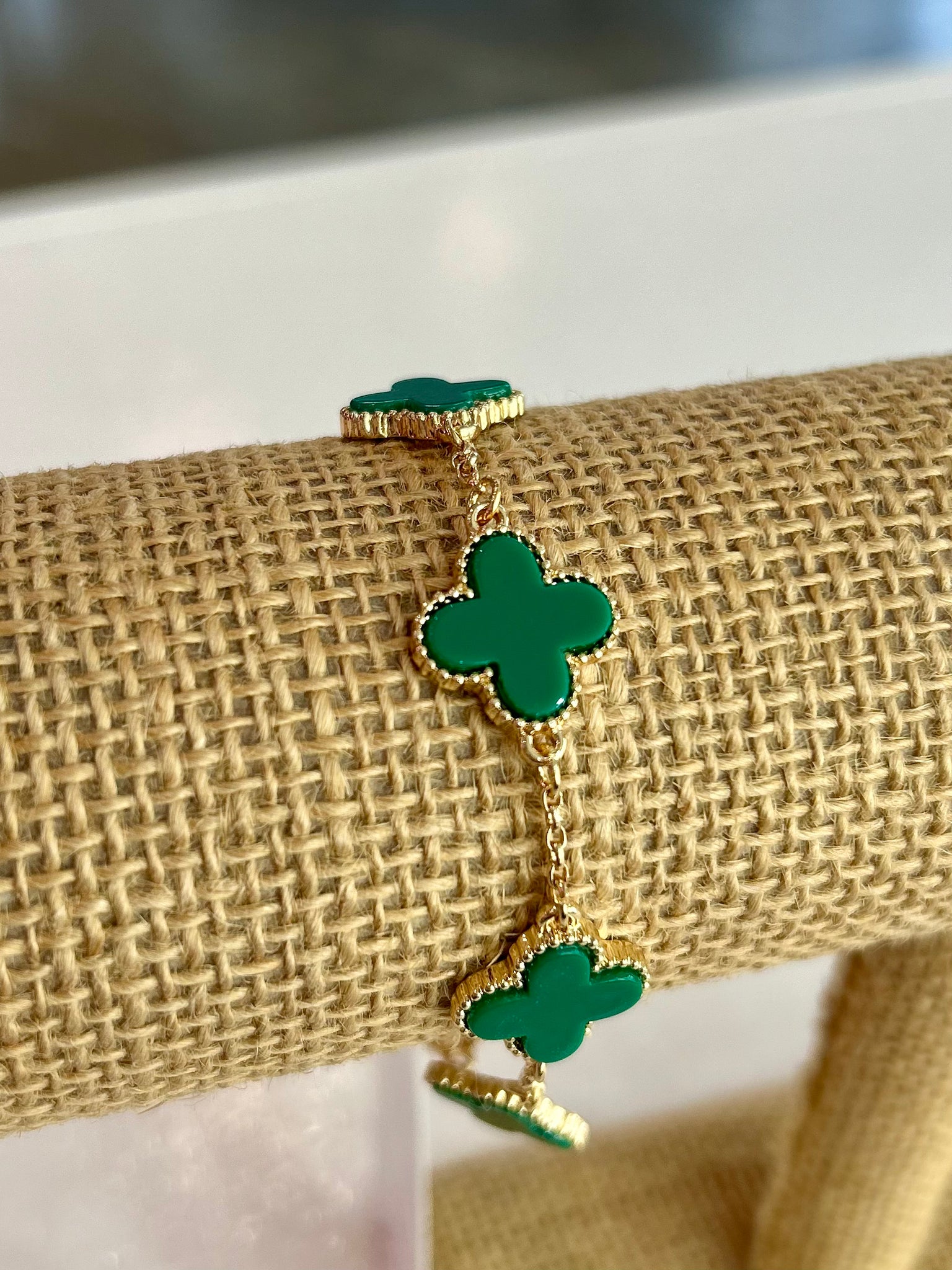 Linked Clover Bracelet - Green