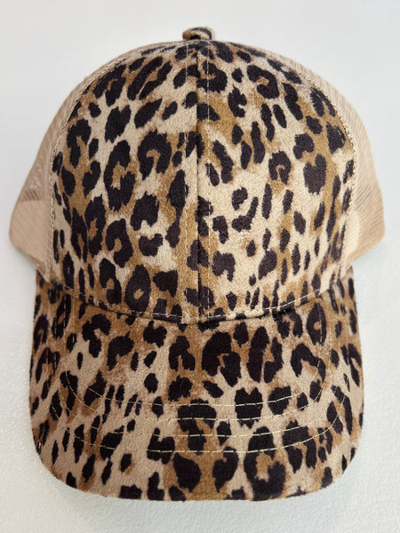 Distressed Baseball Cap - Cheetah