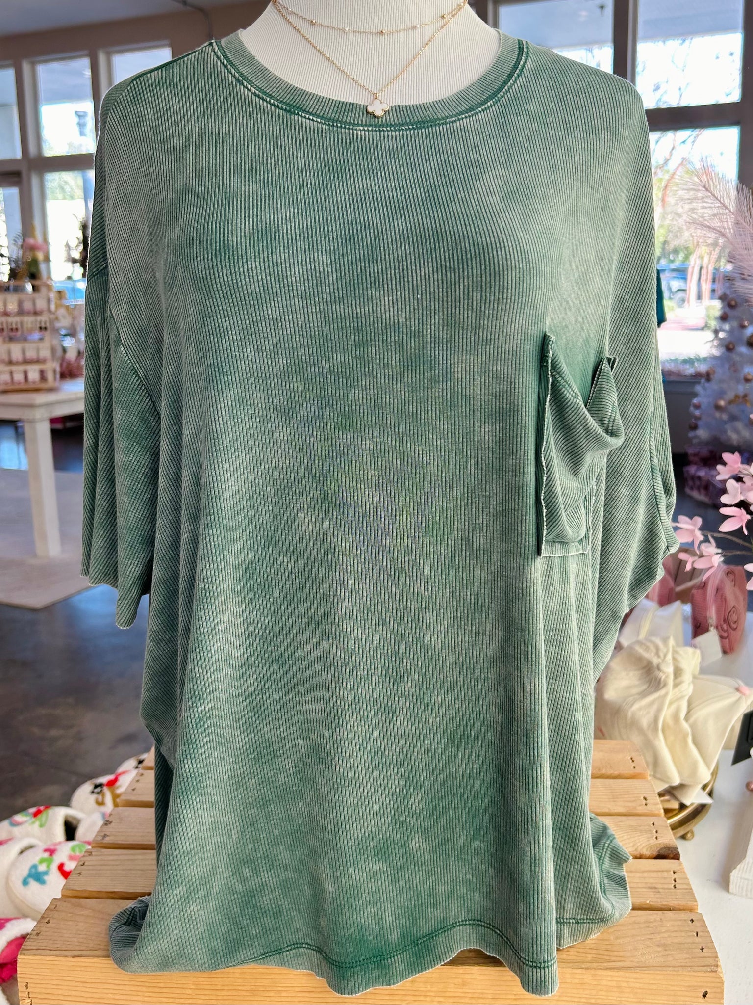 In My Element Top - Dark Green